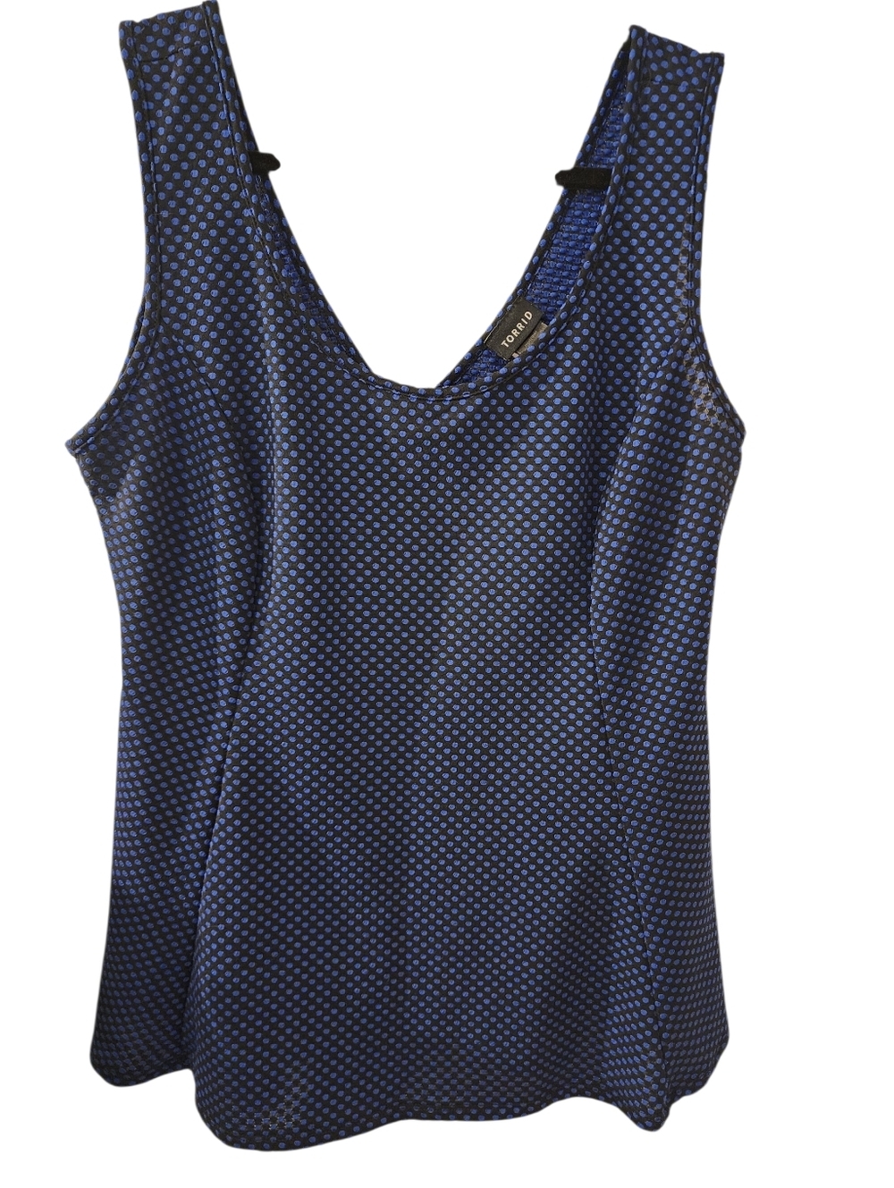 Torrid Size 2 Blue Polka Dot Sleeveless Peplum Top